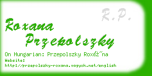 roxana przepolszky business card